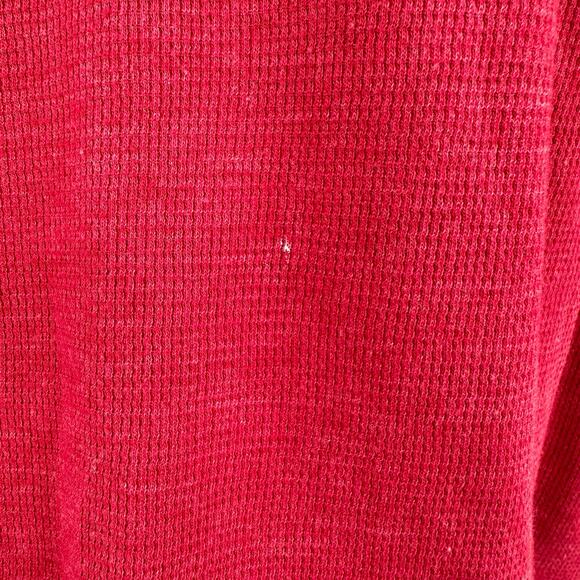 J Jill Size Medium Petite Shirt Red Waffle Weave Button Cuffs Long Sleeve Casual - Picture 4 of 6